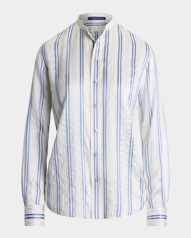 Imann Striped Mulberry Silk Shirt
